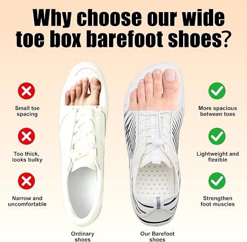 Hiking Barefoot Shoes for Women Men Breathable & Non-Slip Athletic Footwear Wide Toe Water Shoes,Designed for Walking,Running&Swimming